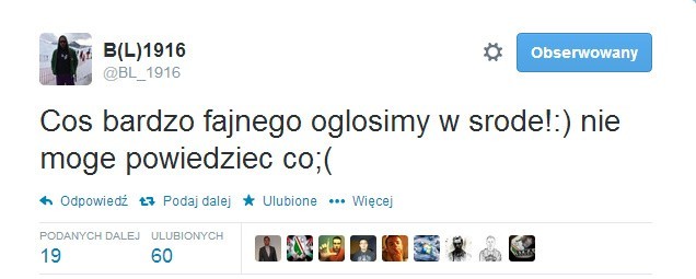 Tajemniczy wpis Leśnodorskiego na Twitterze, zapowiadający środową niespodziankę.