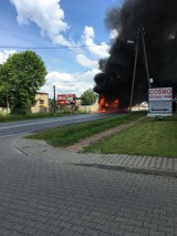 Płonął autobus pod Rzgowem! [zdjęcia, FILM]