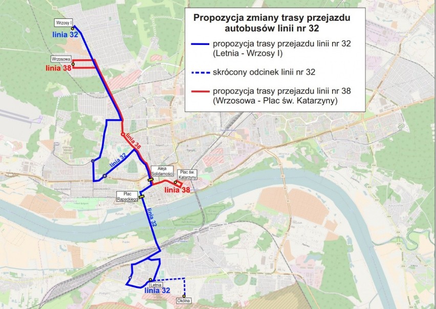 Propozycja zmiany przejazdu autobusów linii nr 32