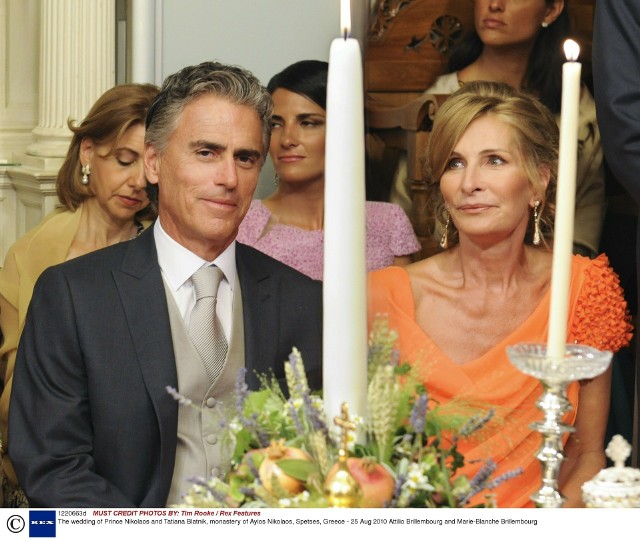 Attilio Brillembourg na ślubie swej pasierbicy z księciem Nikolaosem (2010)