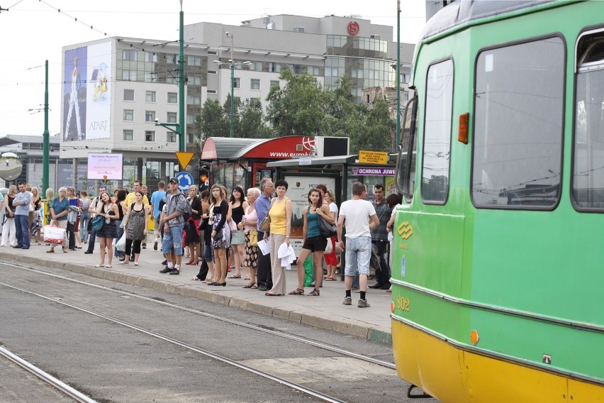 Autobus czy tramwaj zatrzymuje się na przystanku, ale nie...