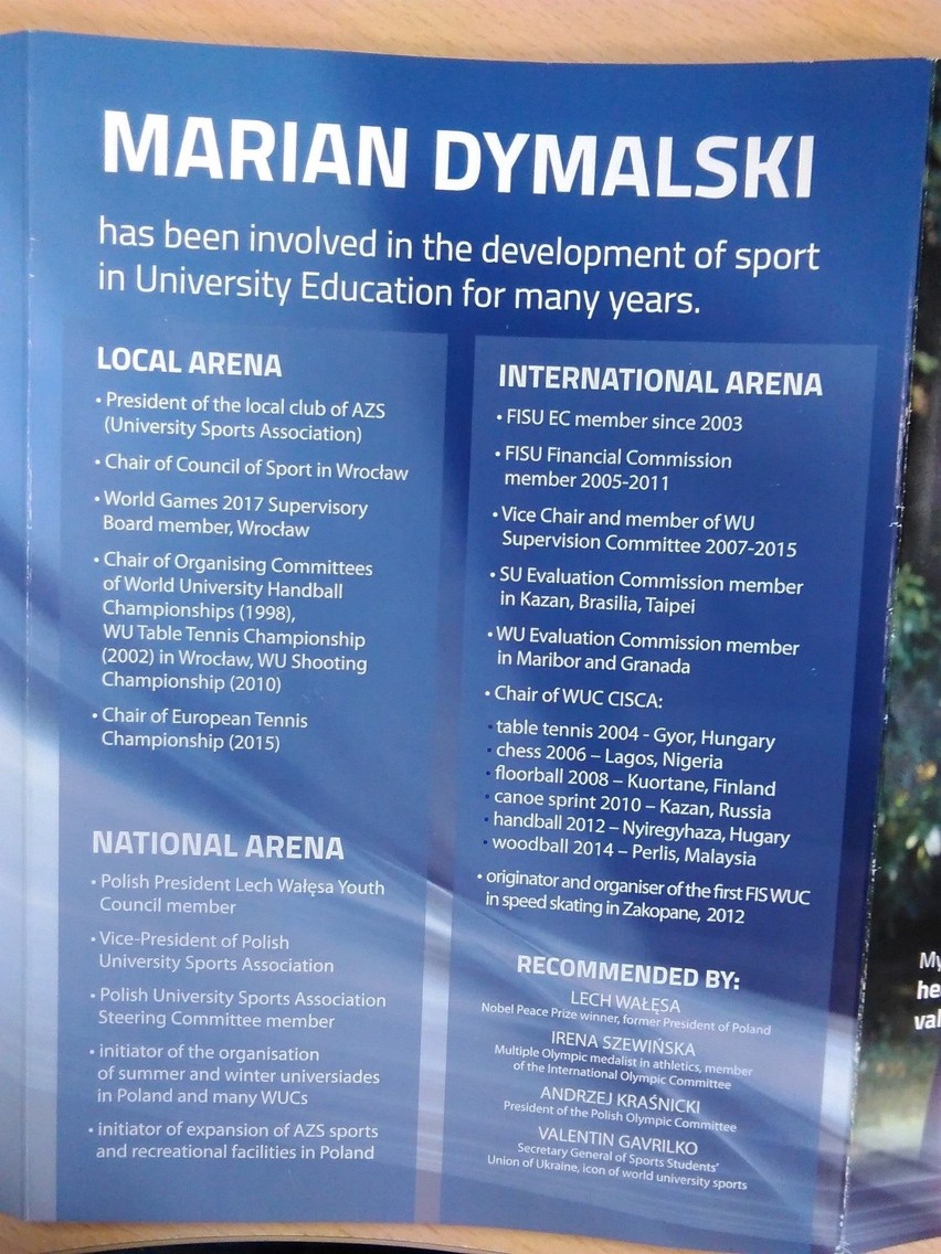 Marian Dymalski wiceprezydentem Międzynarodowej Federacji Sportu Studenckiego (ZDJĘCIA)