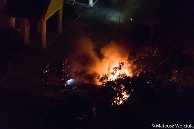 W nocy ze środy na czwartek doszło do pożaru samochodów na parkingu przy ulicy Gajowej. Spłonęły dwa samochody. Dwa inne zostały uszkodzone.