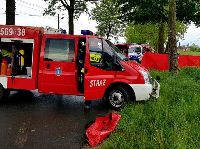 Tragiczny wypadek w gminie Janowiec Wielkopolski. Samochód uderzył w drzewo. Dwie osoby zginęły