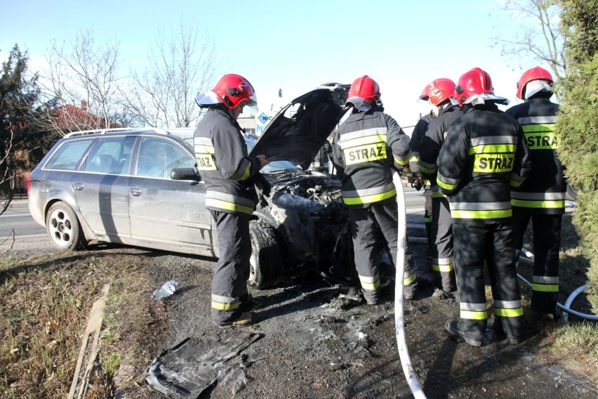 Pożar samochodu w Radwanicach
