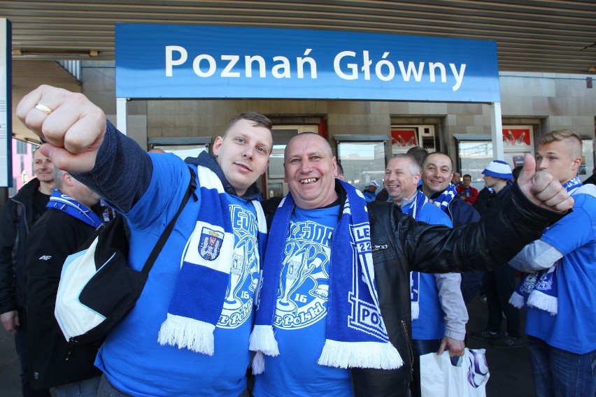 Kibice Lecha Poznań w drodze na ubiegłoroczny finał PP