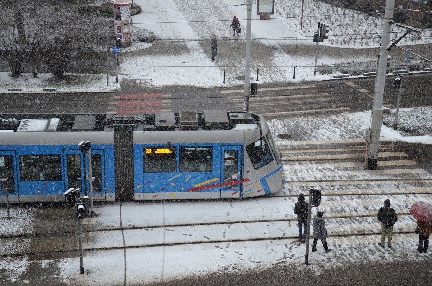 Atak zimy we Wrocławiu. W poniedziałek sypnęło śniegiem (ZDJĘCIA, ODŚNIEŻANIE ULIC, PROGNOZA)