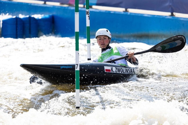 29.06.2023 krakowtor kajakarstwa gorskiego kolna igrzyska europejskie final kobiet klaudia zwolinska natalia pacierpnik dominika brzeska n/z zwolinska