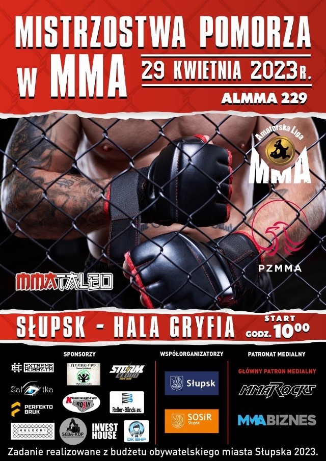 Już 29 kwietnia w Słupsku ALMMA 229 Słupsk Mistrzostwa Pomorza w MMA