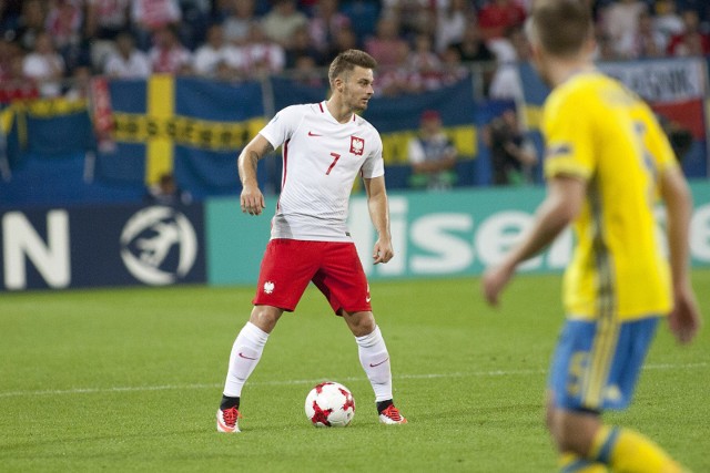 19.06.2017 lublin arena lublin pilka nozna euro u-21 mecz polska - szwecja karol linettypolska szwecja pilka nozna euro u-21 reprezentacja lublin arena kibicefot. wojciech szubartowski / polska press