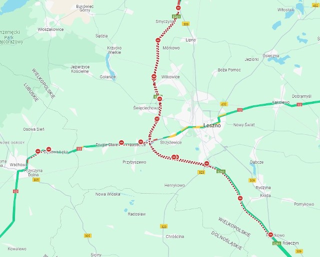 Kierowcy podróżujący trasą Poznań - Wrocław kierowani są objazdami