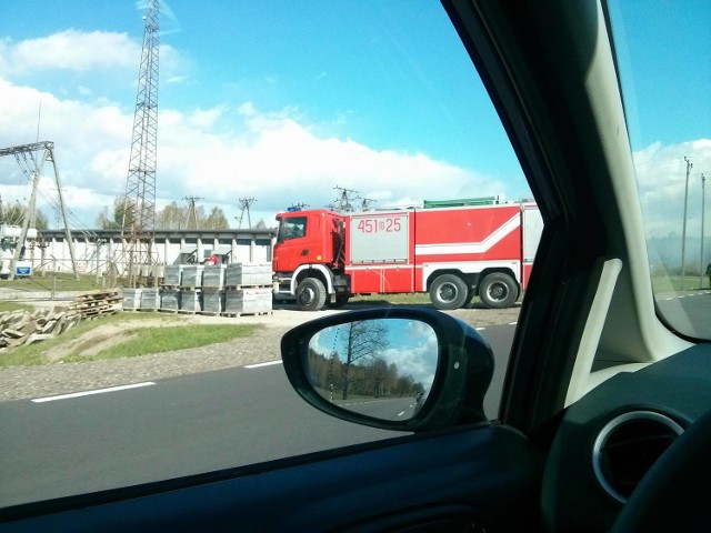 Osowiec - Twierdza. Pożar łąk przy rozdzielni PGE