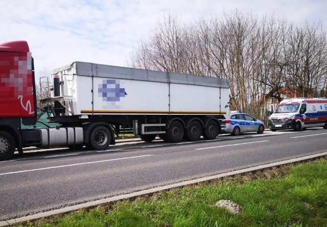 Ciężarówka z chorym kierowcą stała na poboczu drogi w gminie Domaszowice.