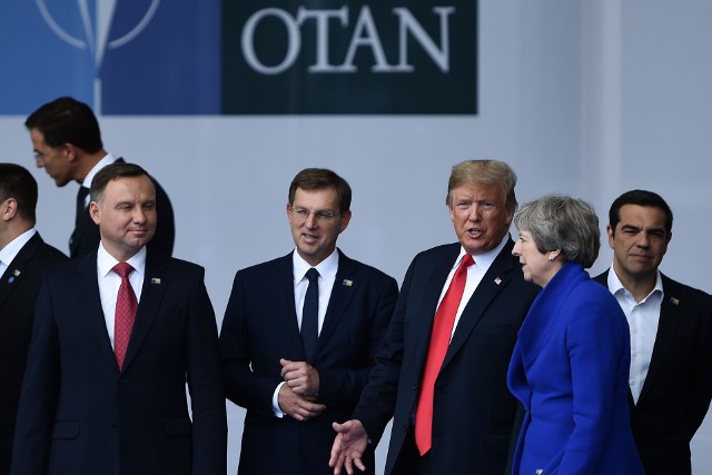 Andrzej Duda i Donald Trump na szczycie NATO