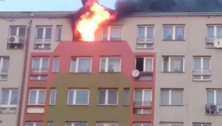 Pożar w budynku przy ul. Ślicznej we Wrocławu