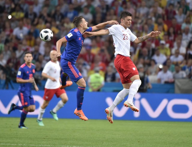 24.06.2018 kazanmistrzostwa swiata w rosji mecz grupy h polska kolumbia na stadionie kazan arenanz wilmar barrios dawid kownacki world cup in russia match between poland and columbia grup h in kazan on kazan arenafot. bartek syta / polska press