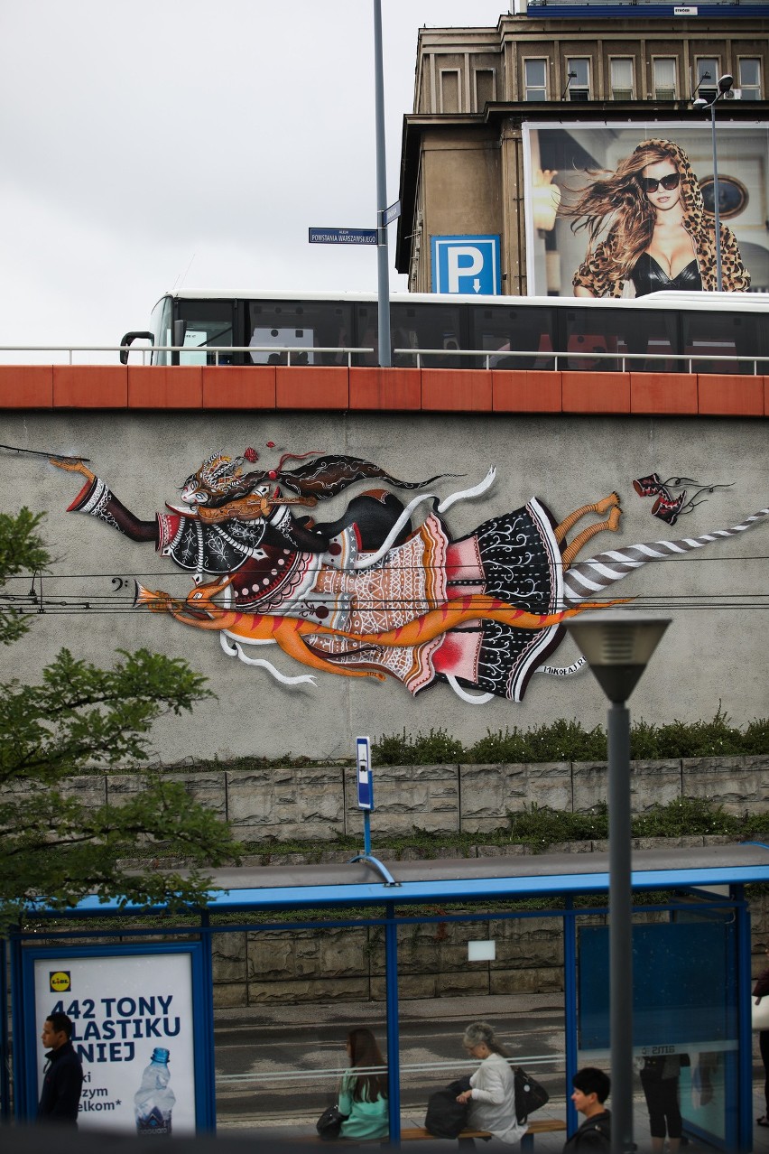 Nowy mural przy Rondzie Mogilskim