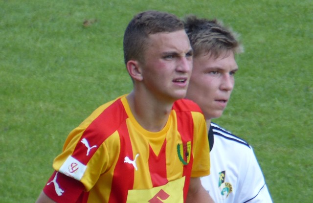 Wiktor Długosz rozegrał bardzo dobry mecz. Wywalczył rzut karny i zdobył drugą bramkę dla Korony w meczu z Ruchem.