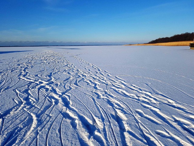 Na skrzynkę alarm@gk24.pl dostaliśmy zdjęcia od naszego Czytelnika, który uwiecznił na fotografiach zamarznięte jezioro Jamno. Pamiętajmy, że wchodzenie na zamarzniętą taflę wodny zawsze jest ryzykowne. Lód ulega ciągłym zmianom, również dobowym i nigdy nie ma tej samej grubości na całym zbiorniku. Poruszanie się po lodzie bez odpowiedniej wiedzy i sprzętu asekuracyjnego może zakończyć się tragicznie!Zobacz także: Ćwiczenia strażaków w Koszalinie