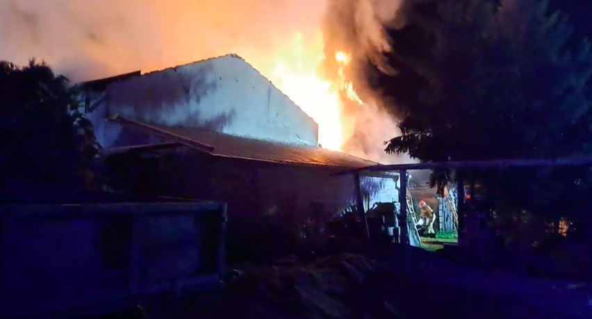Pożar stodoły w miejscowości Wierzchosław