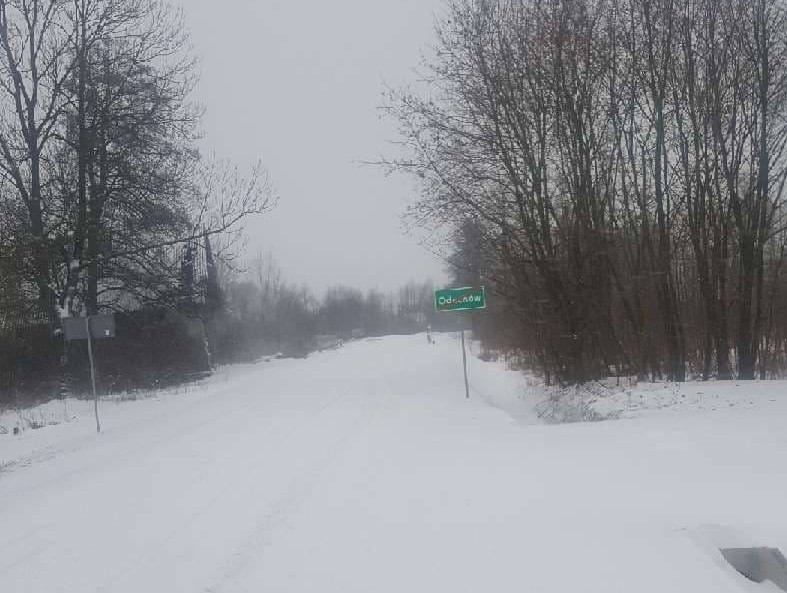Tak wyglądały drogi w poniedziałek w gminie Skaryszew.