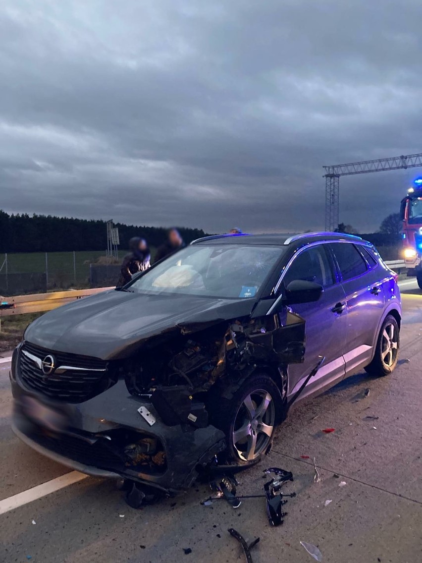 Wypadek na 55. kilometrze autostrady A4 na Dolnym Śląsku...