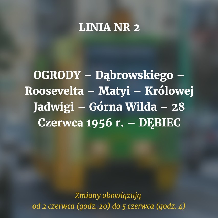 Jak informuje ZTM Poznań, od piątku (2 czerwca) od godz. 20...