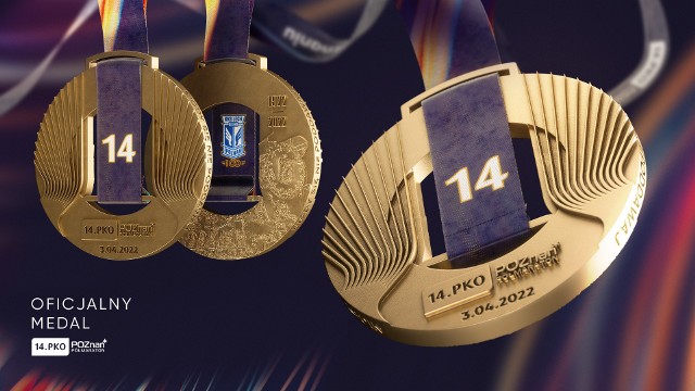 Tak wygląda medal 14. PKO Poznań Półmaratonu. Otrzyma go każdy uczestnik biegu. Na razie na liście zgłoszeń jest ponad 5 tys. zawodniczek i zawodników
