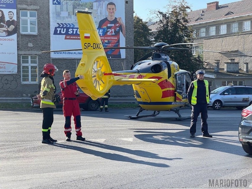 Śmigłowiec LPR lądował na skrzyżowaniu w Opolu.