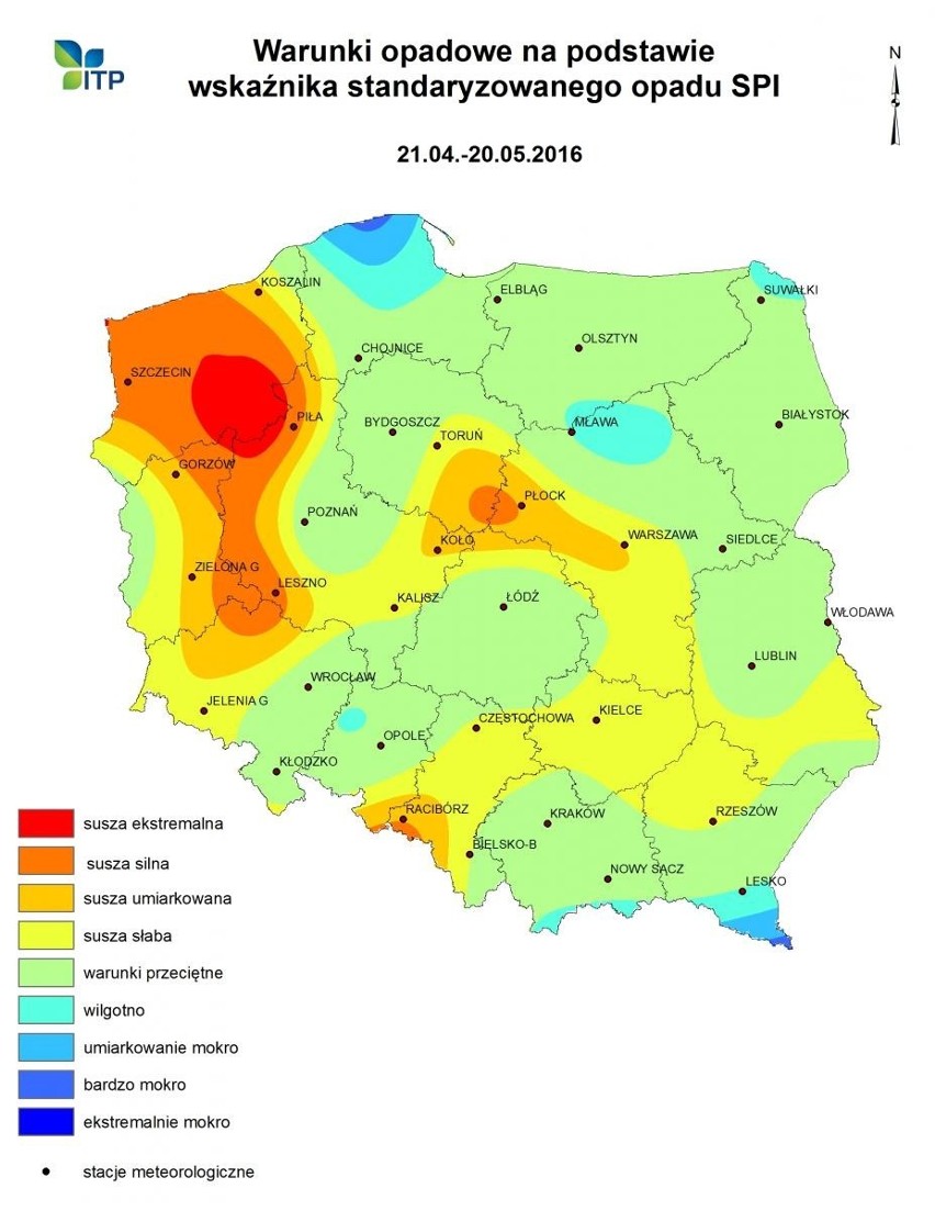 Znów sucho na polach, a zbożom chce się pić [zdjęcia, mapy]