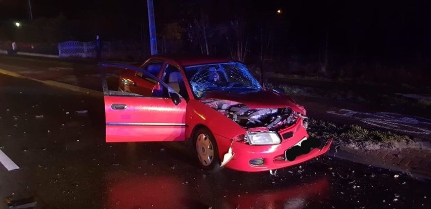 Przasnysz. Wypadek na ul. Żwirki i Wigury. Dwie osoby trafiły do szpitala. 23.02.2020 [ZDJĘCIA]