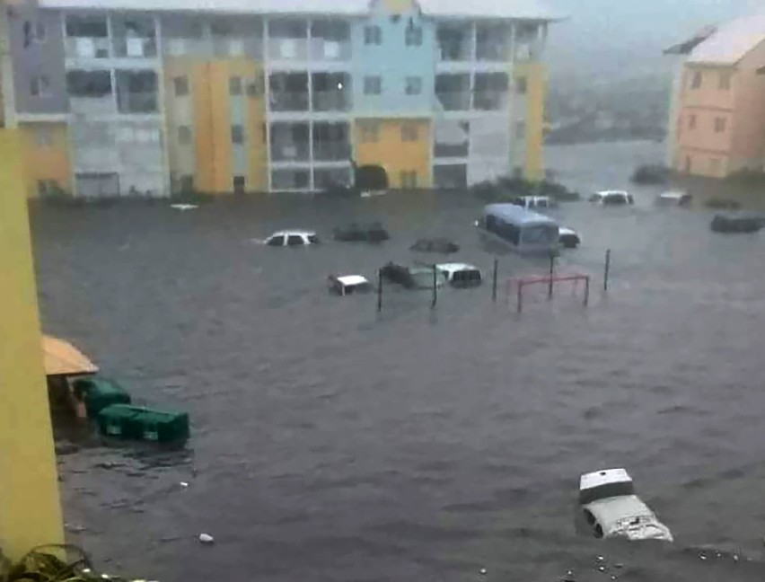 Zalane ulice na Guadelupie