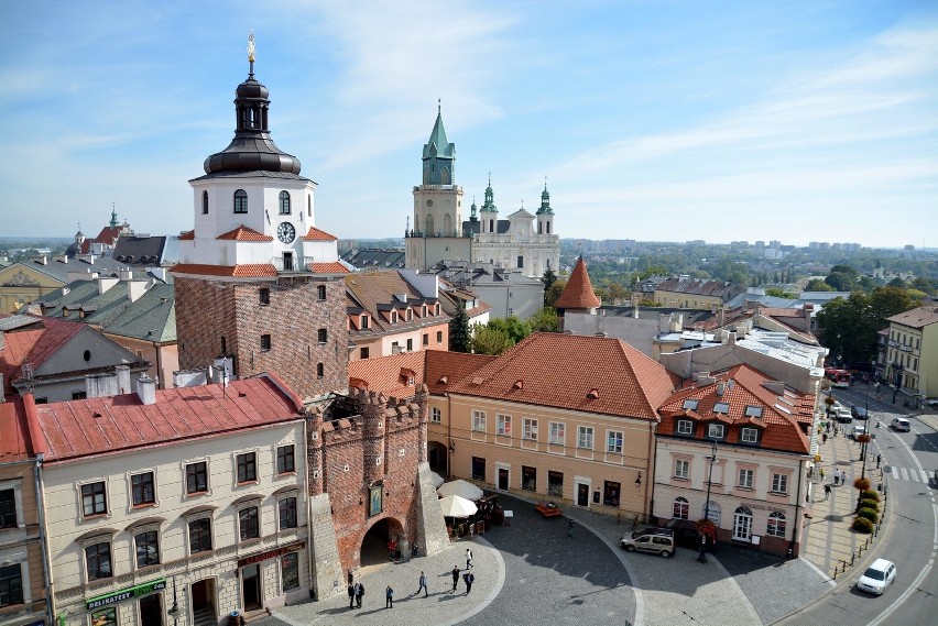Widok z wieży ratusza w Lublinie