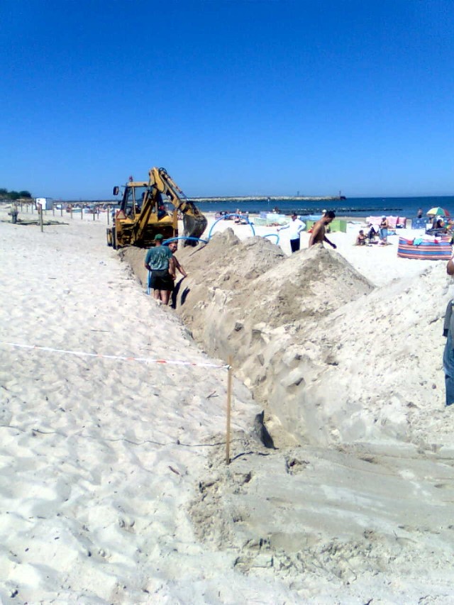 Rozkopana plaża w Ustce