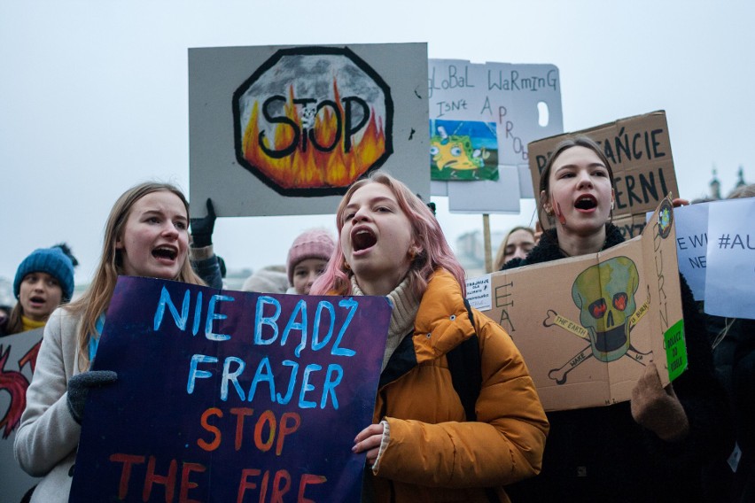 Protest Młodzieżowego Strajku Klimatycznego na Rynku