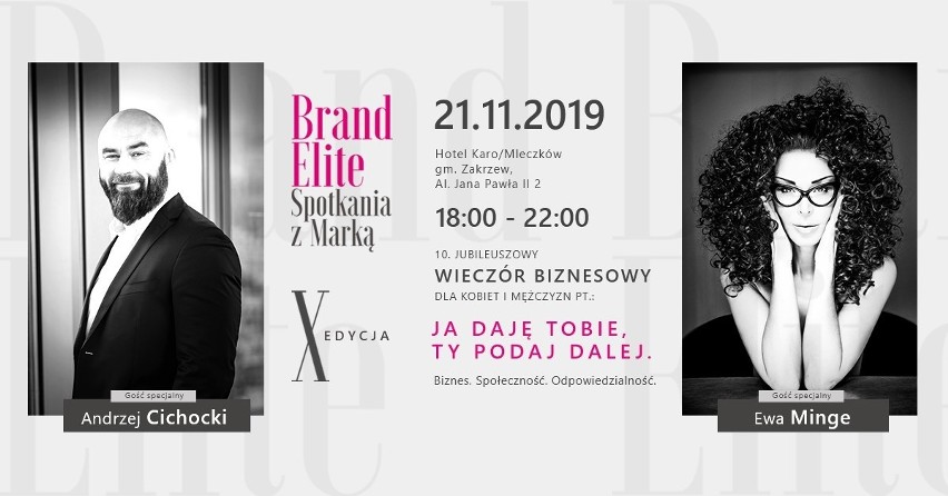 Wieczór Biznesowy Brand Elite już 21 listopada w Mleczkowie pod Radomiem. Jednym z gości będzie projektantka mody Ewa Minge