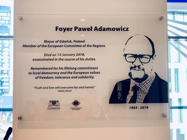 W siedzibie Komitetu Regionów w Brukseli uroczystość nadania foyer imienia Pawła Adamowicza