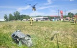 Śląskie. Pożar samochodu przy MOP Wieszowa - poszkodowany kierowca. Konieczna była interwencja Lotniczego Pogotowia Ratunkowego