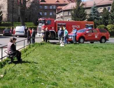 Z pożarem w Prudniku walczyło pięć zastępów strażaków.