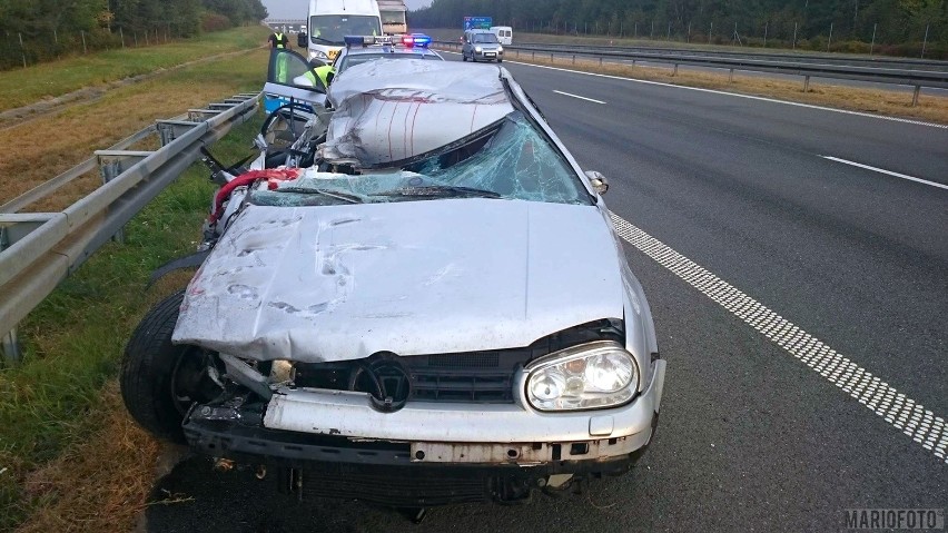 Wypadek na A4. Kierowca zasnął za kierownicą (zdjęcia)