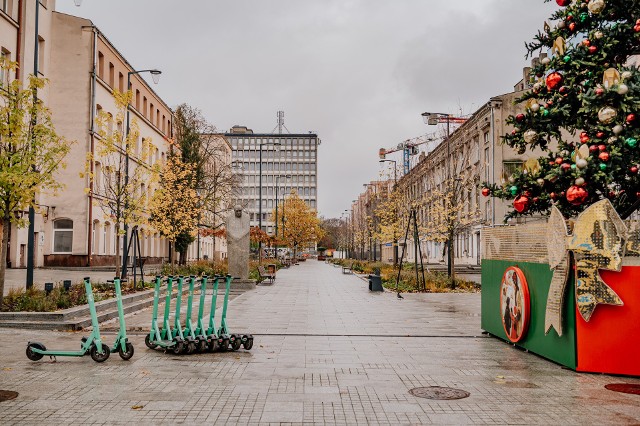 W rejonie odnowionego pasażu Schillera w centrum Łodzi trwa remont dwóch zabytkowych fabryk oraz budowa nowej drogi.