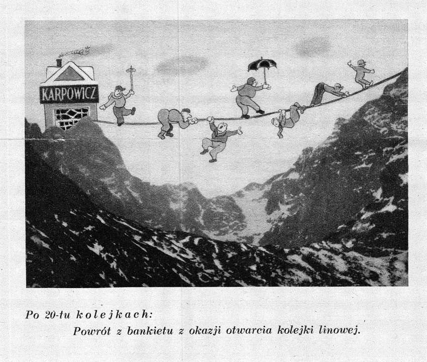 Rysunki z pisma satyrycznego "Wróble na Dachu"