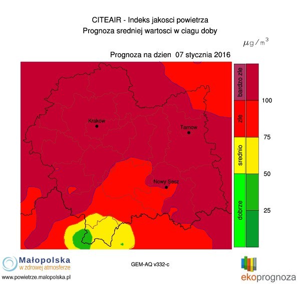 Bardzo zła jakość powietrza w Krakowie i Małopolsce. Prognoza na kolejne dni [WIDEO]
