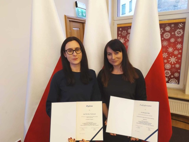 Mgr Karolina Niedźwiedź i dr Aleksandra Wilk wzięły udział w uroczystym podsumowaniu konkursu w Warszawie.