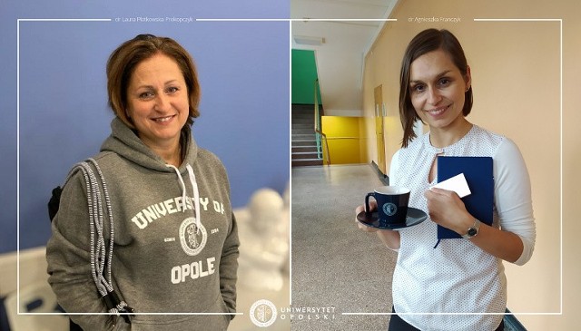 Dr Laura Płatkowska-Prokopczyk z Wydziału Ekonomicznego i dr Agnieszka Franczyk z Instytutu Nauk Pedagogicznych - najczęściej pozdrawiane na FB UO.