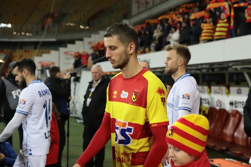 Kibice na meczu Jagiellonia - Lech Poznań