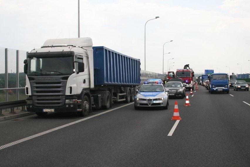 Wypadek na autostradzie A1 w Gliwicach