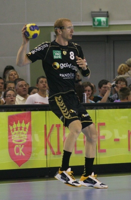 Karol Bielecki w barwach Rhein Neckar Loewen. W niemieckim klubie grał w latach 2007-2012.