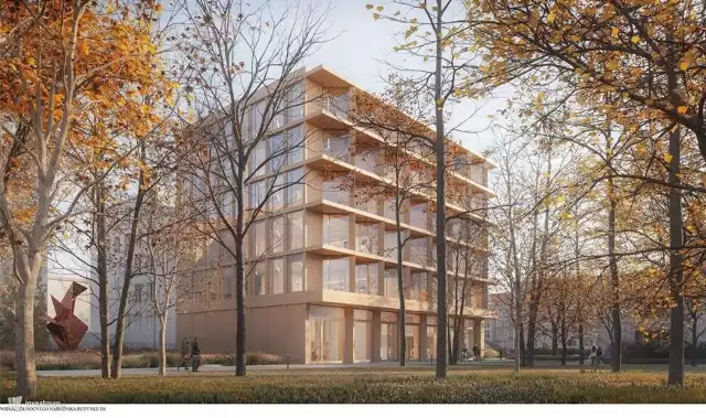 Wizualizacja przyszłego budynku dydaktyczno-administracyjnego według projektu warszawskiej pracowni "projekt praga"