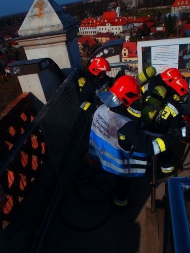 Podczas strażackich ćwiczeń w Sandomierzu
